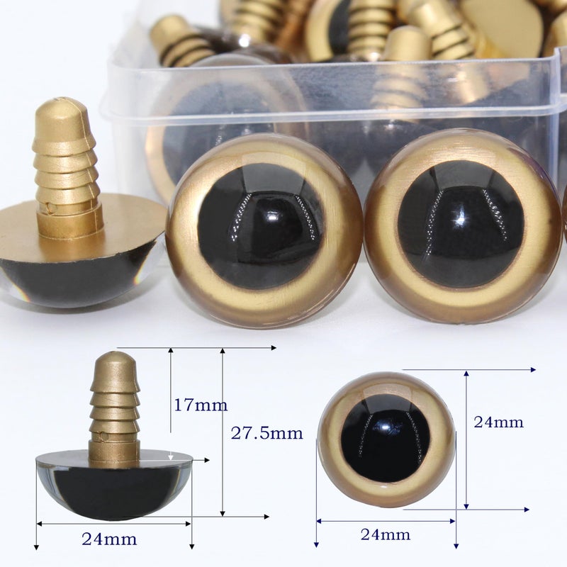 ARTCXC 1Box(20Pcs) 24MM Large Colorful Plastic Safety Eyes Craft Eyes with Washers for Doll, Puppet, Plush Animal DIY Making - Image 3